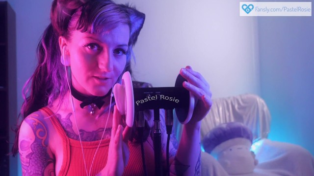 SFW ASMR Pastel Rosie Kitty Girl Gives Tingly Ear Massage with 3Dio Audio Sensation